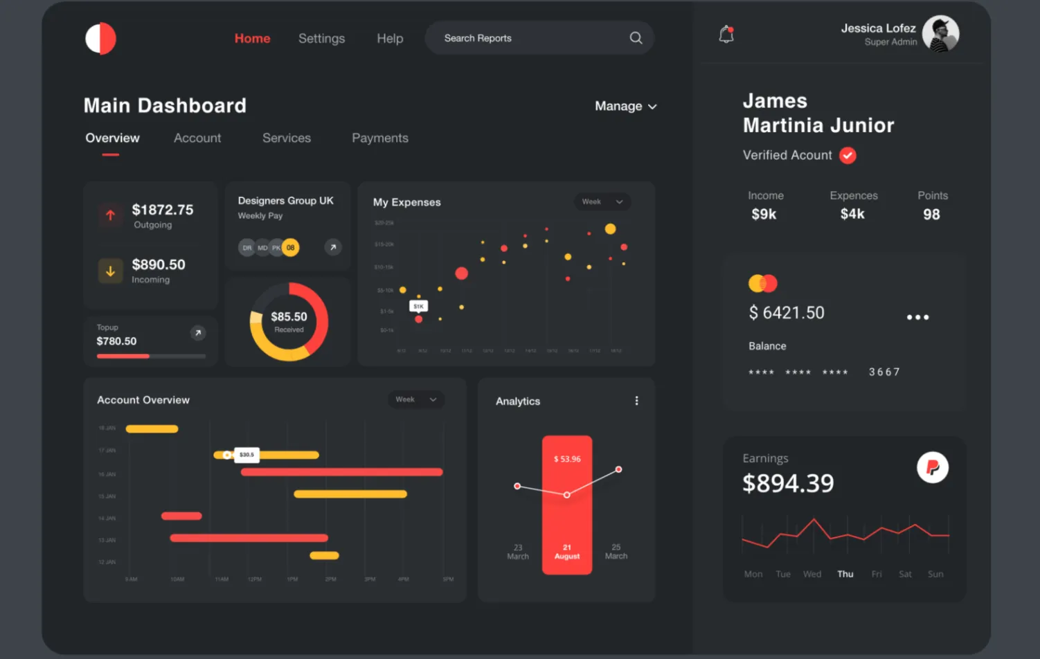 Dark interface
