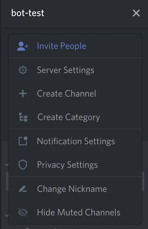 Attributing a role to the bot - step 1