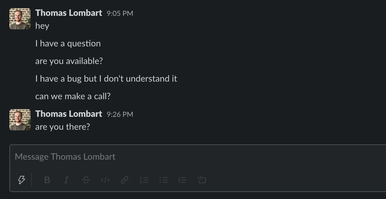 Screenshot of someone spamming messages